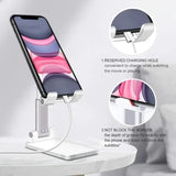 Adjustable Desktop Phone and Tablet Stand Compatible with iPhone, iPad and Xiaomi Devices