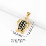 Women’s Sea Turtle Pendant Necklace with Cubic Zirconia – Copper or Brass, 5 Colours