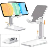 Adjustable Desktop Phone and Tablet Stand Compatible with iPhone, iPad and Xiaomi Devices