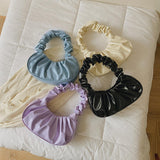 Women’s Pleated PU Cloud Shoulder Bag with Ruched Strap